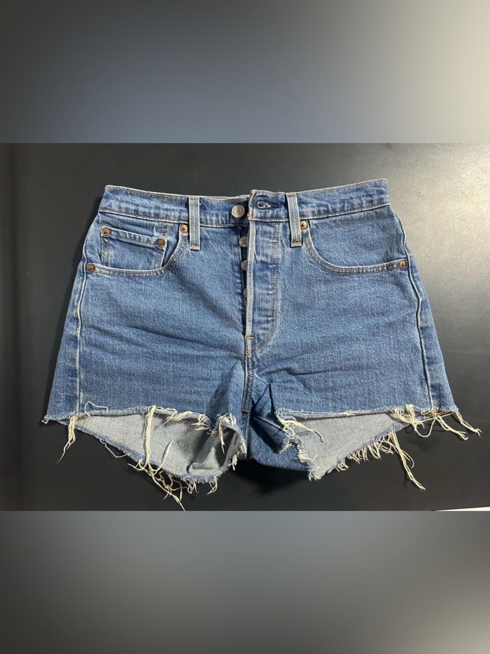 Levi’s High-Rise Distressed Denim Cutoff Shorts